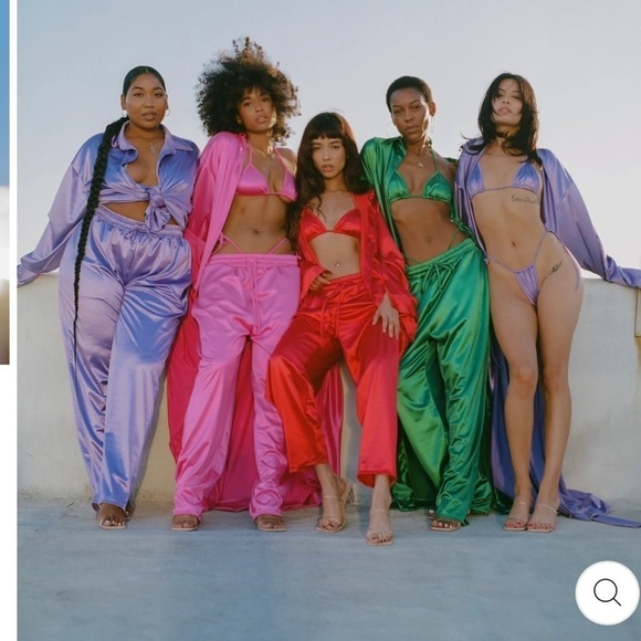 LAINA Rauma SET Small Lavender satin Club Bed Top Drawstring pants - Picture 12 of 12